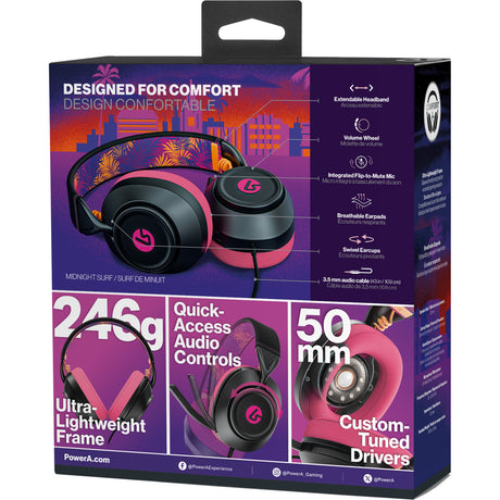 Powera Lucidsound LS10 Kabelgebundenes Gaming-Headset – Midnight Branding Over-Ear-Gaming-Headset (Schwarz Pink, Playstation 5, Playstation 4, Xbox Series X|s, Xbox One, PC, Mobil)
