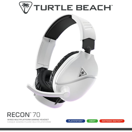 Turtle Beach Ear Force Recon 70p White (2024) Over-Ear-Gaming-Headset (weiß, PS4, PS5, Xbox Series X|s, Xbox One, Switch, PC, Mobil)