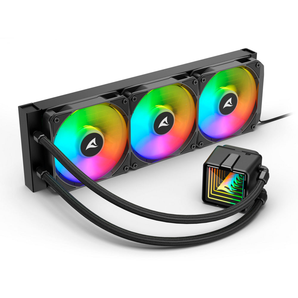 Sharkoon S100 ArGB Wasserkühlung (schwarz, 4-Pin-PWM-Lüfteranschluss)