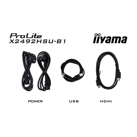 Iiyama Prolite X2492HSU-B1 24 Monitor (Schwarz (matt), HDMI, DisplayPort, 2x USB-A)