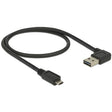 Delock Easy-USB-A 2.0 Stecker > Easy-USB Micro-USB-B 2.0 Stecker Kabel (schwarz, 0,5 Meter)