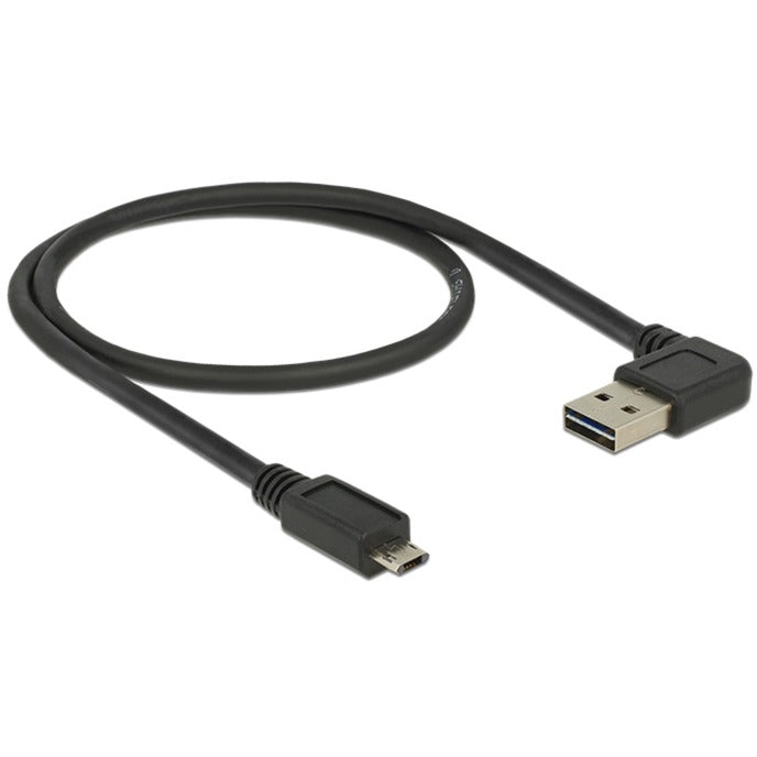 Delock Easy-USB-A 2.0 Stecker > Easy-USB Micro-USB-B 2.0 Stecker Kabel (schwarz, 0,5 Meter)