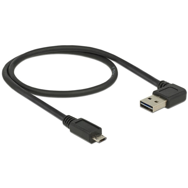 Delock Easy-USB-A 2.0 Stecker > Easy-USB Micro-USB-B 2.0 Stecker Kabel (schwarz, 0,5 Meter)