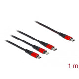 Delock USB-Ladekabel 3-in-1 USB-C an Lightning + mic