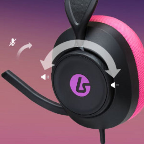 Powera Lucidsound LS10 Kabelgebundenes Gaming-Headset – Midnight Branding Over-Ear-Gaming-Headset (Schwarz Pink, Playstation 5, Playstation 4, Xbox Series X|s, Xbox One, PC, Mobil)