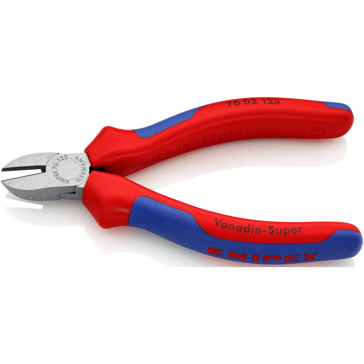 Knipex Seitenschneider schwarz atramentiert mit Mehrkomponentengriffen 125 mm - 7002125
