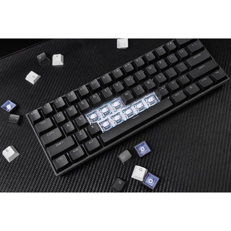 Mchose ace 60 pro hall effect magnetic switch gaming keyboard (zwart, us lay-out (qwerty), ice blue magnetic, 60%, rgb, hot swap, pbt keycaps, hall effect sensor)