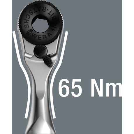 Wera 8001 Bit-Ratsche ¼ SB mit ¼ Adapter, 2-teilig – 1 Stück – 05073230001