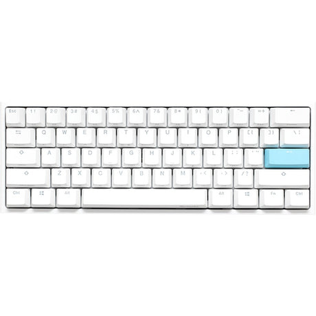 Ducky One 2 Pro Mini weiße klassische mechanische RGB-Gaming-Tastatur (weiß, US-Layout (QWERTY), Cherry MX Red, 60 %, RGB-LED, Double-Shot PBT, Quack-Mechanik)