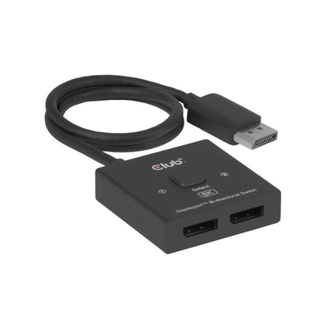 Club 3d 2-in-1 bidirectionele displayport switch (zwart, 8k)