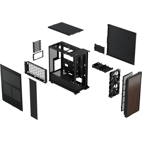 Fractal Design North Midi-Tower-Gehäuse (schwarze Holzfarbe | 2x USB-A | 1x USB-C)