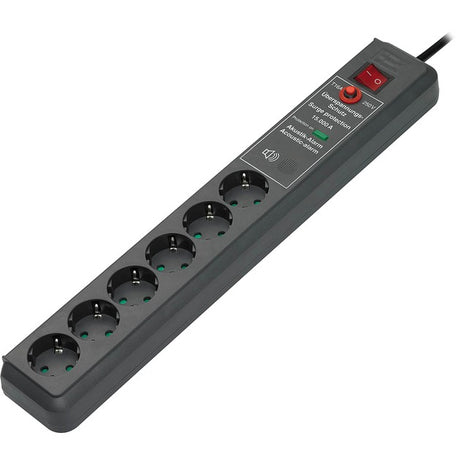 Brennerstuhl secure-tec 19500a +Überspannungsschutz 6x Steckdose (anthrazit, 1159540376, für 6 Stecker)