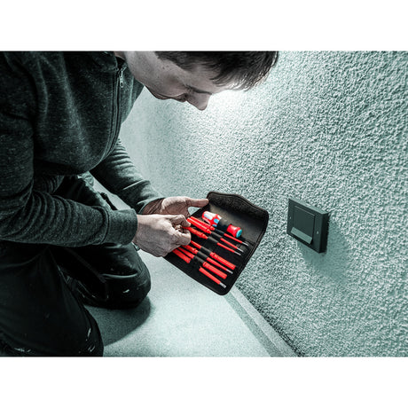 Wera Kraftform kompakt VDE Edelstahl 17 extra schlank 1 Werkzeugfinder, 17-teiliger Schraubendreher (rot blau)