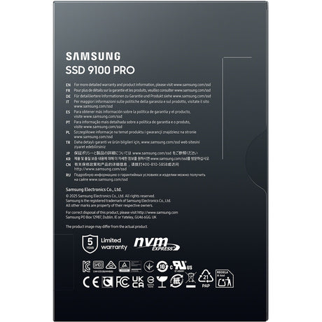 Samsung mz-vap4t0bw 9100 pro pcie® 5.0 nvme™ m.2 SSD – 4 TB, 4 TB, M.2, 14800 MB s