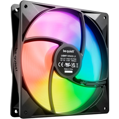 Ruhig sein! Light Wings lx pwm High-Speed-RGB-Gehäuselüfter (schwarz, 3 Stück, 140 x 140 x 25 mm)