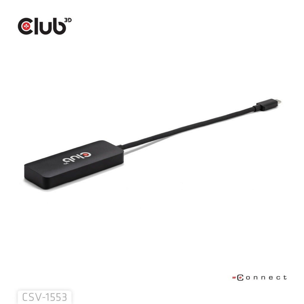 Club 3D USB-C auf Triple DisplayPort MST Hub (Schwarz, 4K60Hz)