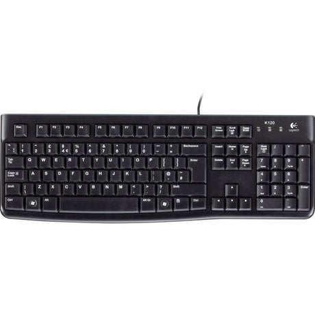 Logitech-Tastatur K120 für Unternehmen (US-internationales Layout (QWERTZ), Gummikuppel)