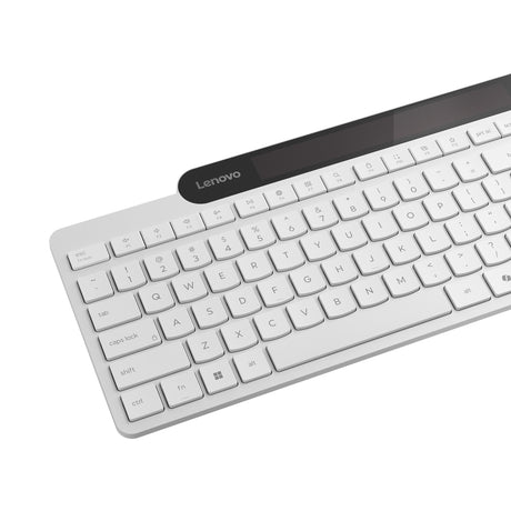 Lenovo 800 selbstladende Bluetooth-Tastatur (weiß, US-Layout (QWERTY), Stößel, 100 %, Stößelschalter, Bluetooth 5.1, USB-C)