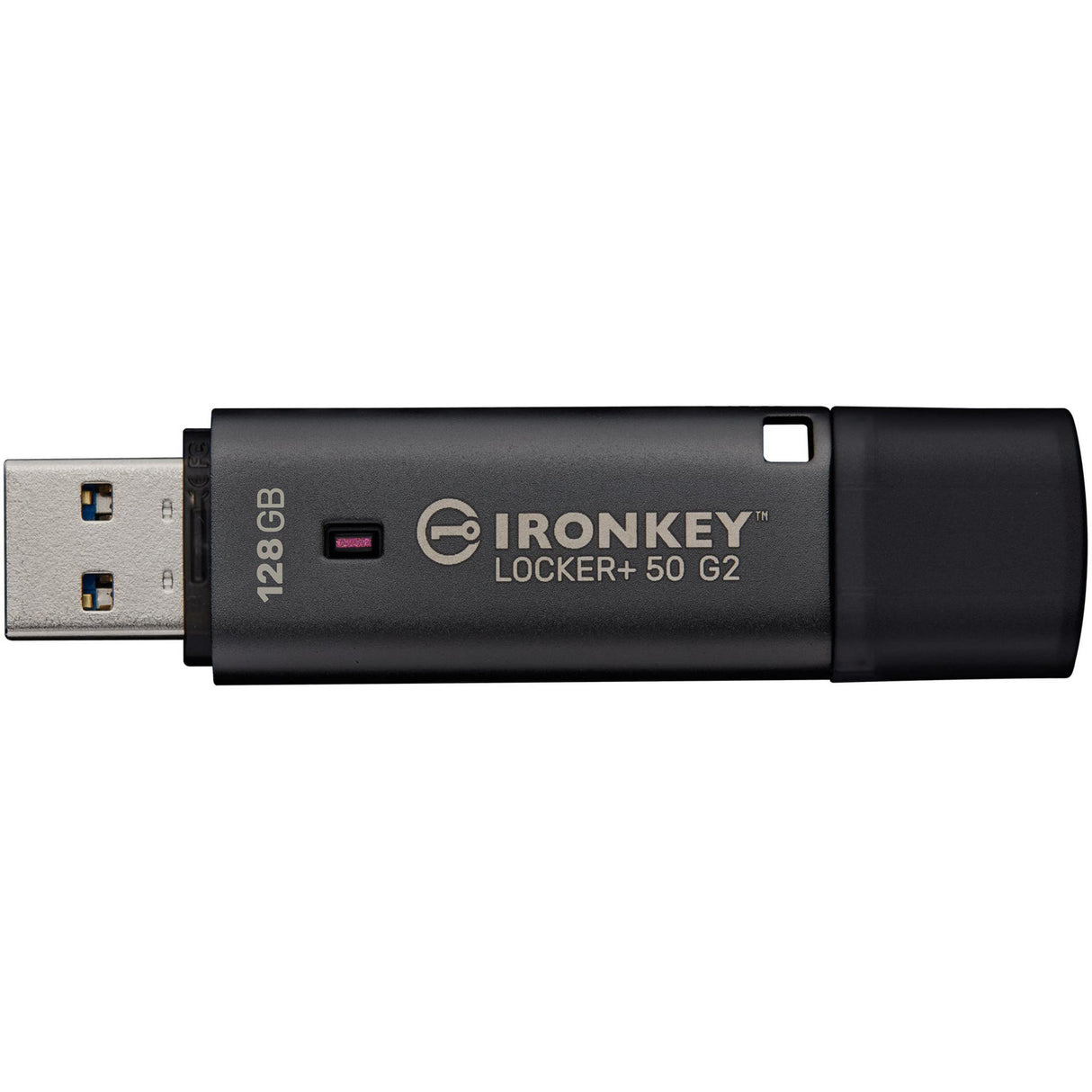 Kingston ironkey locker+ 50 g2 usb flash drive 128 gb usb-stick (antraciet, usb-a 3.2 gen 1)