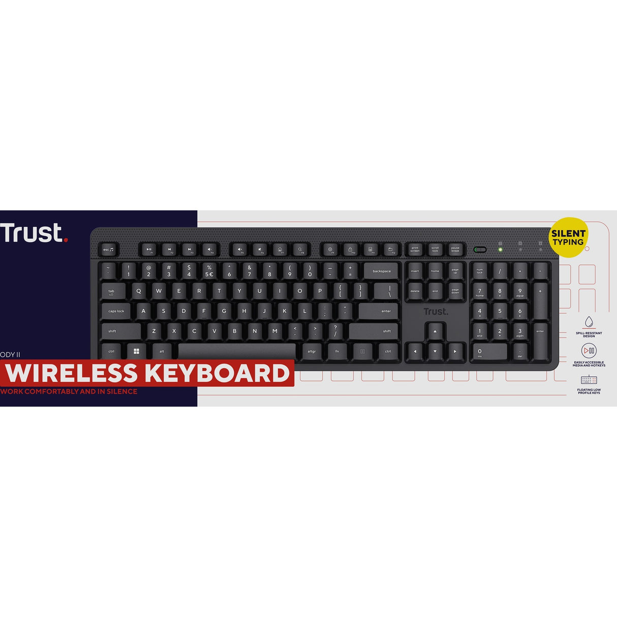 Vertrauen Vertrauen ODY II Stille drahtlose Tastatur