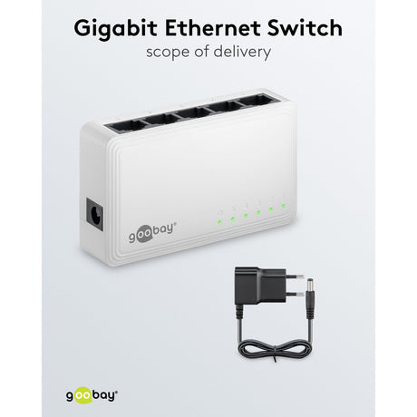Goobay 5-poort gigabit ethernet switch (wit)