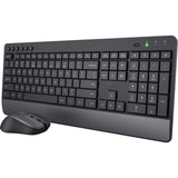 Trust Trezo Comfort kabelloses Tastatur- und Mausset, Desktop-Set (schwarz, US-Layout (QWERTY), 100 %)
