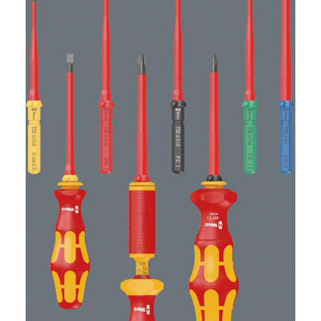 Wera Kraftform Kompakt VDE 16 Torque Extra Slim 1 Tool Finder Schraubendreher (Rot Gelb, 16 Stück)
