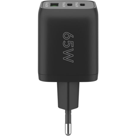 Goobay USB-C Schnellladegerät Nano (65 W) und USB-C Textilkabel (schwarz, 1 Meter)