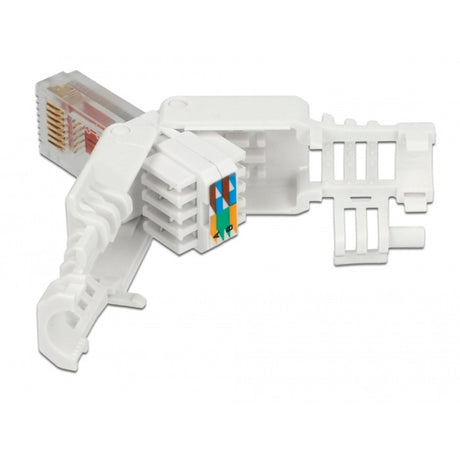 Delock RJ45 Stecker Cat.6 UTP Werkzeugloser Stecker (weiß, 2 Stück)