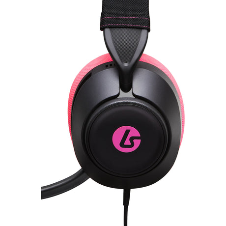 Powera Lucidsound LS10 Kabelgebundenes Gaming-Headset – Midnight Branding Over-Ear-Gaming-Headset (Schwarz Pink, Playstation 5, Playstation 4, Xbox Series X|s, Xbox One, PC, Mobil)
