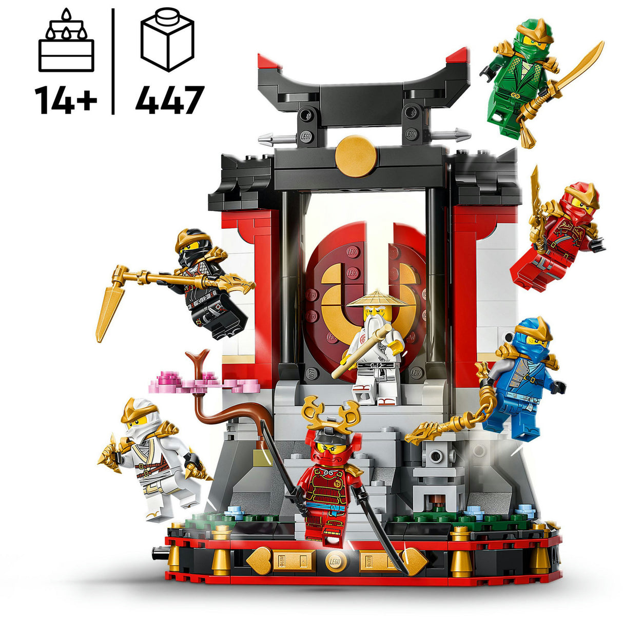 Lego Ninjago 71866 Display zum 15-jährigen Jubiläum mit Ninja-Figuren