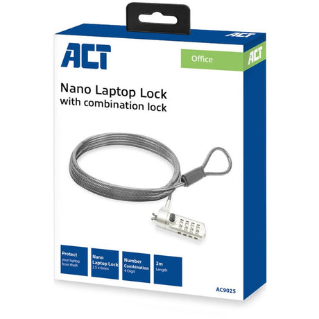 Laptopschloss act ac9025 grau 2000 mm