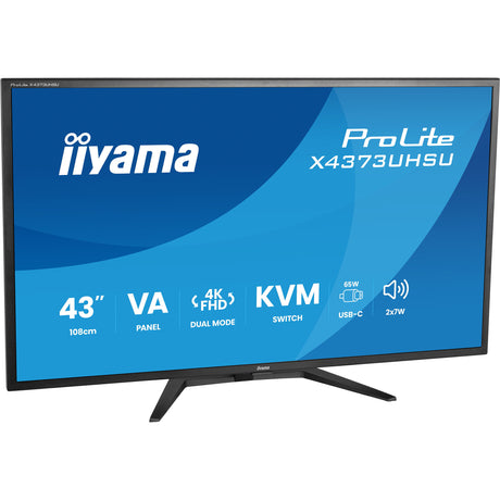 Iiyama prolite x4373uhsu-b2 42.5 4k uhd monitor (zwart (mat), hdmi, displayport, usb-c)
