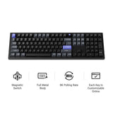 Keychron q6 he 8k magnetic switch keyboard (zwart, us lay-out (qwerty), ultra-fast lime, 100%, rgb, hot swap, 8k)