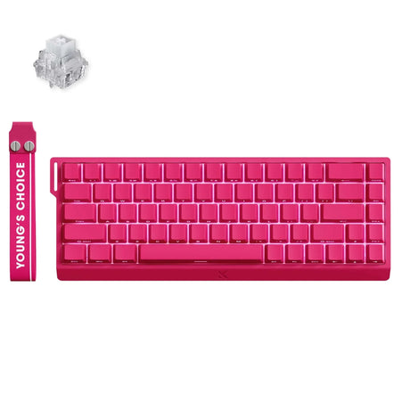 Mchose Ace 68 HE Magnetic Icerhino Re US RGB mechanische Gaming-Tastatur (Rosa, US-Layout (QWERTY), Ice Rhino Magnetic, 65 %, RGB, Hot Swap, USB-C, Hall-Effekt-Sensor)