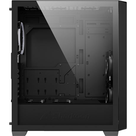 Sharkoon vs8 RGB schwarzes Midi-Tower-Gehäuse (schwarz | 2x USB-A | 1x USB-C | RGB | gehärtetes Glas)
