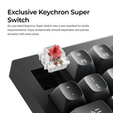 Keychron v6w-d1 8k qmk wired custom mechanical keyboard (zwart, us lay-out (qwerty), super red, 100%, rgb leds, double-shot pbt, hot swap, 8k, knop)