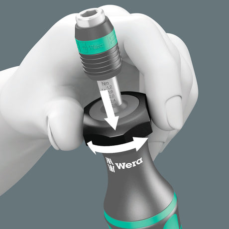 Wera 7440 41 42 Kraftform Drehmomentschraubendreher-Set 0,3-6,0 nm (schwarz grün, 27-teilig, mit Rapidaptor Schnellspannbohrfutter)