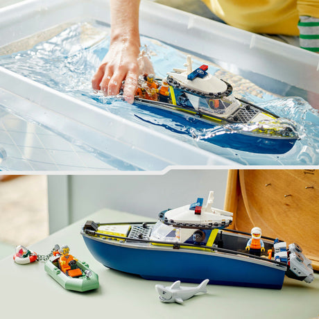 Lego® City-Verfolgungsjagd mit Polizeiboot, wirklich schwimmfähig – 60456