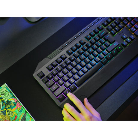 Trust GXT 836 EVOCX RGB-Gaming-Tastatur (schwarz, US-Layout (QWERTY), Membran, 100 %, RGB)