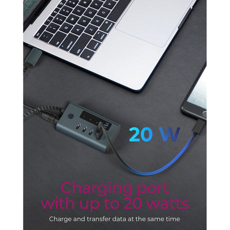 Icy Box ib-hub1454-c31 USB-Hub (grau blau-grau, 4x USB-C 3.2 (10 Gbit s))