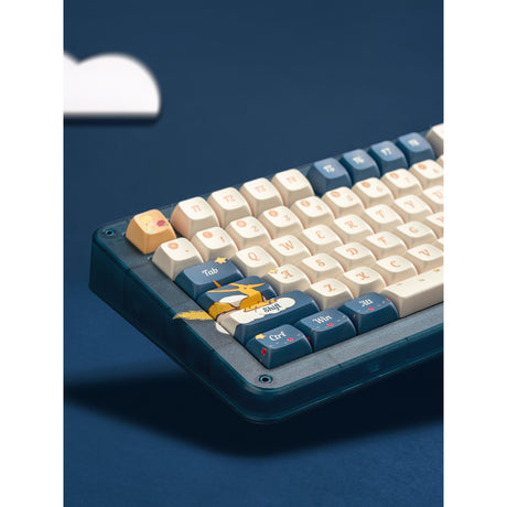 Iqunix ZX75 Sky Encounter kabellose mechanische Tastatur (blau, US-Layout (QWERTY), Gateron-Rot, 75 %, RGB-LEDs, Hot-Swap-fähig, Double-Shot-PBT, 2,4 GHz | Bluetooth 5.1 | USB-C)