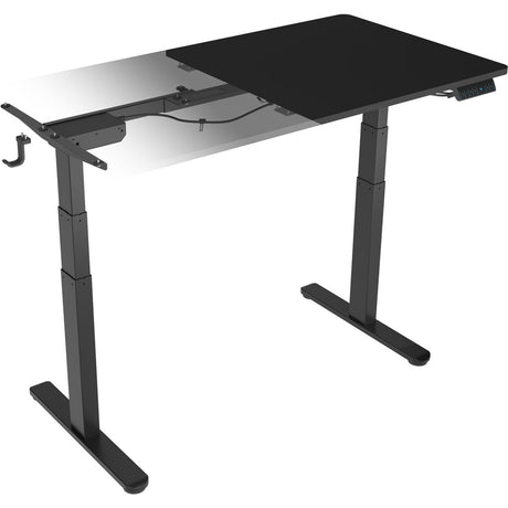 Icy Box elektrisch höhenverstellbarer Sitz-Steh-Tisch mit Tischplatte (schwarz, mit Memory-Touchpanel)