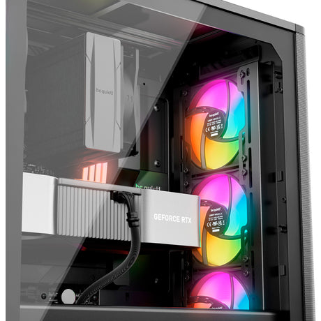Ruhig sein! Pure Base 501 lx Midi-Tower-Gehäuse (schwarz | 2x USB-A | 1x USB-C | RGB | gehärtetes Glas)