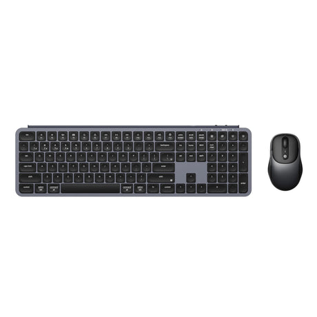 Keychron B6 Pro-Tastatur und BM24-Maus, kabelloses Kombi-Desktop-Set (grau, US-Layout (QWERTY), Scherenschalter, 100 %, 100–2400 dpi, ABS-Tastenkappen, 2,4 GHz Bluetooth USB)