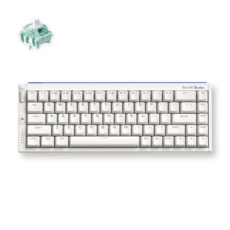 Mchose ace 68 turbo full-aluminum esports hall effect keyboard (wit, us lay-out (qwerty), gateron magnetic jade pro, 65%, 8k, rgb, hot swap, usb-c, hall effect sensor)