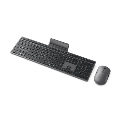 Lenovo 700 modernes kabelloses Kombi-Desktop-Set für mehrere Geräte (grau, US-Layout (QWERTY), 100 %, 4000 dpi, 2,4 GHz, BT 5.3, USB-A)