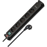 Brennerstuhl Bremounta Steckdosenleiste mit 2 USB C Ladebuchsen | 5-fach | schwarz | 3m h05vv-f 3g1,5 - 1150660415