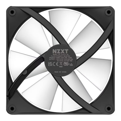 Nzxt f140 RGB Core Gehäuselüfter (schwarz, 140 x 140 x 26 mm, PWM, ohne Controller)