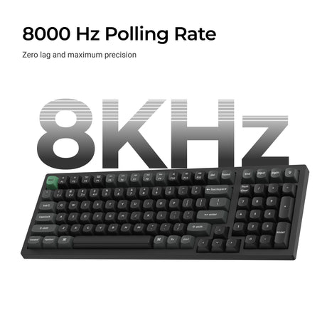 Keychron k4 ultra 8k wireless custom mechanical keyboard (zwart, us lay-out (qwerty), apex brown, 96%, rgb leds, osa double-shot pbt, usb-c | 2.4 ghz | bluetooth 5.2)